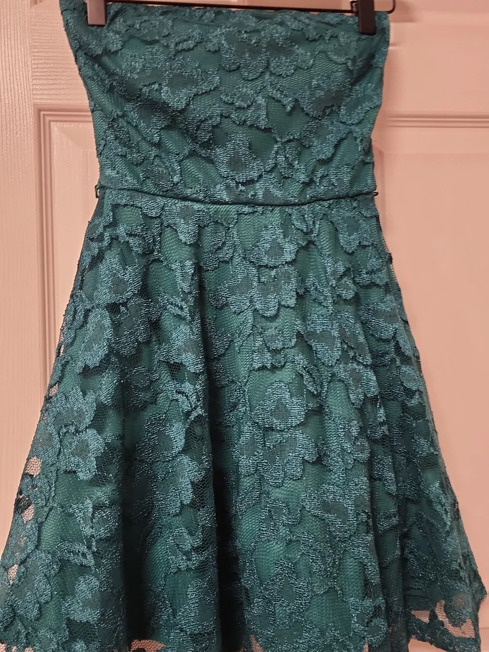 Lily Rose Teal Lace Strapless Party Dress